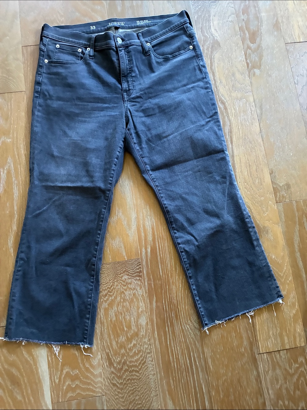 J. Crew Black Cropped Straight-Leg Jeans